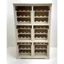 Omnimodus - plastic wine bottle rack storage unit, three tiers and six compartments holding up to hold 72 bottles