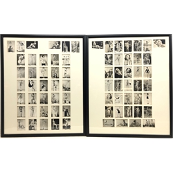  Two framed sets of monochrome postcards depicting 1930s/ 40s actresses, 66cm x 80cm (2) mao1607  