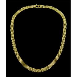 18ct gold brick link chain necklace, stamped 750