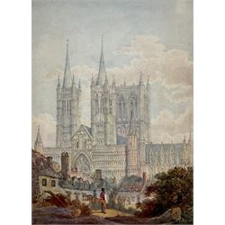English School (19th century): Lincoln Cathedral, watercolour unsigned 34cm x 25cm