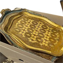 Collection of decanters, painted coat of arms, coffee service, spirits etc, contents in six boxes
