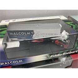 Oxford Die-Cast Eddie Stobart - nine various lorries in the Oxford Haulage series including special and limited editions; all in perspex display cases and boxes (9)