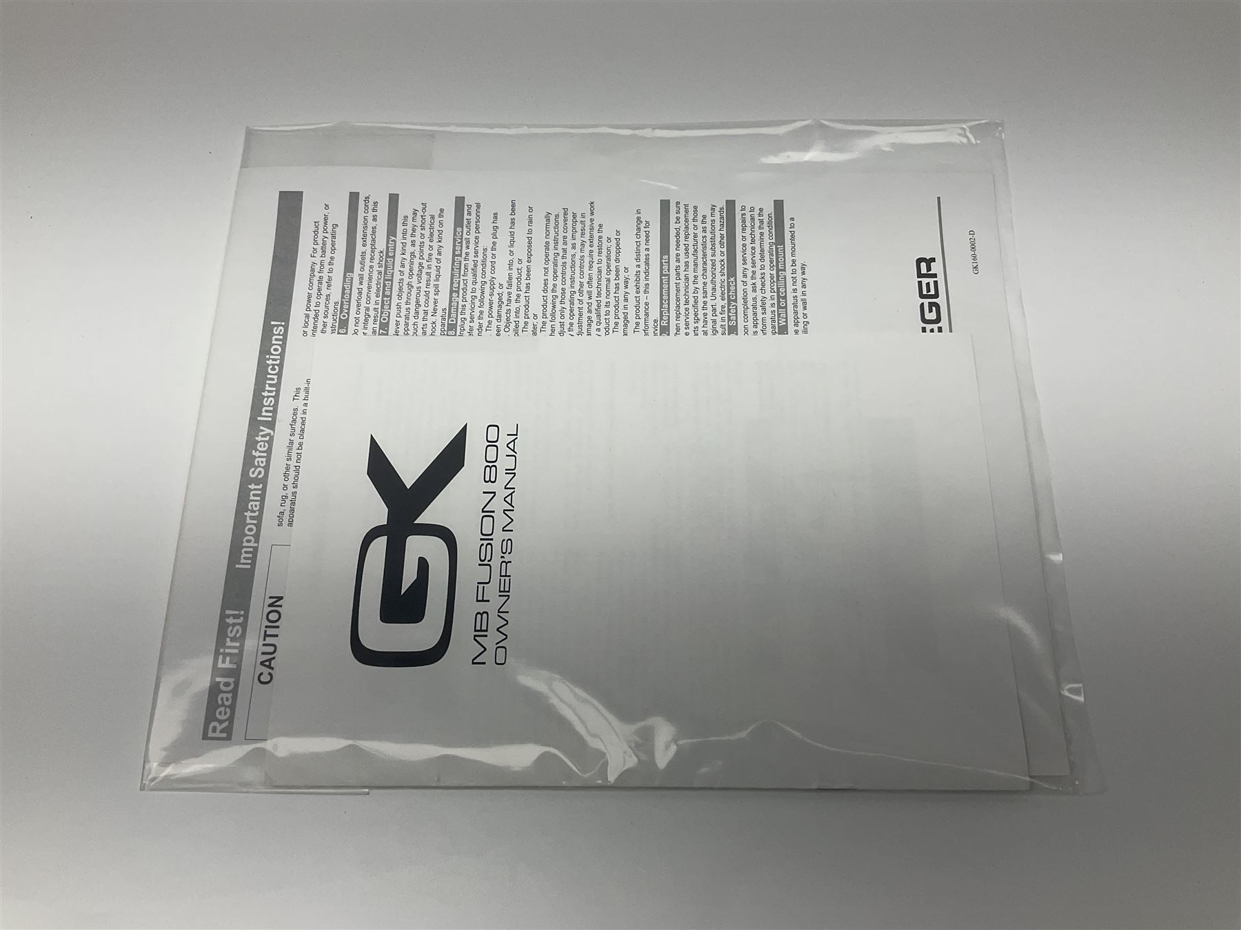 Gallien Krueger MB Fusion 800 amplifier still in factory packaging and delivery box; with additional RFB-111 remote foot controller