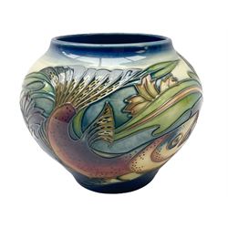 Moorcroft vase of ovoid form, decorated in the Trout pattern designed by Philip Gibson, with impressed and painted marks beneath, including date symbol for 2001, H10.5cm.