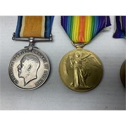 Five WW1 Lincolnshire Regiment medals comprising British War Medal awarded to 37660 Pte. T. Pickering; British War Medal to 42664 Pte. A. Lancaster; Victory Medal to 203847 Pte. P. Stevenson; Victory Medal to 28138 Pte. H. Gale; and Victory Medal to 46875 Pte. J. Owen; all with ribbons; some biographical details (5)