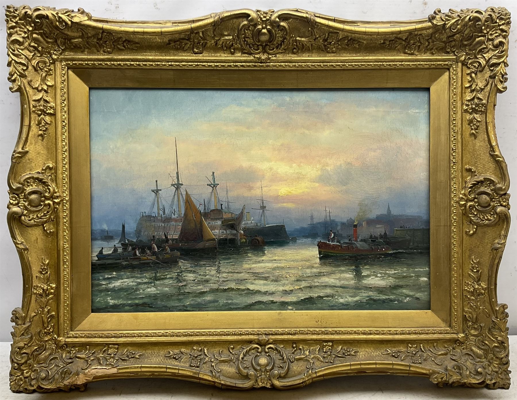 William Anslow Thornley (British fl.1858-1898): Old Prison Hulk at Sunset on the Medway, oil on canvas unsigned 40cm x 60cm 
Provenance: private collection, purchased David Duggleby Ltd 9th June 2014 Lot 194