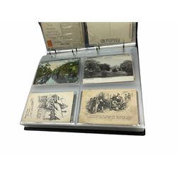 Two modern loose leaf albums and a large quantity of loose Edwardian and later postcards predominantly printing topographical, categorised by counties. 