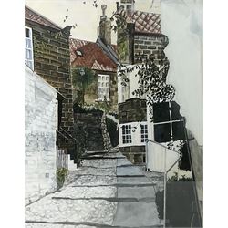 English School (Contemporary): Street scene, watercolour unsigned 50cm x 39cm