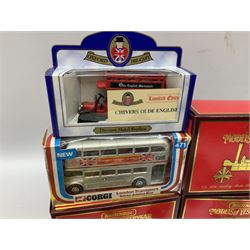 Three boxed Matchbox Models of Yesteryear models, boxed Corgi Silver Jubilee Bus, Matchbox Superkings Daf car transporter, other loose die-cast models to include Lledo, Corgi Classics etc