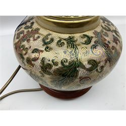 Rochamp Kashmir Kutani table lamp, with cream shade, excluding shade H32cm