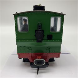 LGB (Lehmann Gross Bahn) G scale, gauge 1 0-4-0 tank locomotive, no 2774, in green, red and black livery, unboxed