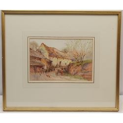Joshua Fisher (Liverpool 1859-1930): 'Farmyard at Bidston Cheshire', watercolour signed, titled and dated 1911 verso 18cm x 26cm
