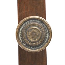 Georgian style mahogany cheval mirror, arched rectangular mirror plate within a moulded frame, on turned supports with brass adjustment mounts, raised on downswept supports terminating in claw feet