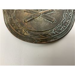 French First Empire Artillery shako plate c1814 H14cm