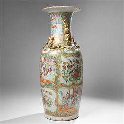 Chinese Cantonese 19th century famille rose medallion vase, H62cm 