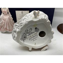 Two Royal Worcester figures, comprising A Gift of Love from the Age of Romance Series, limited edition 325/500, with certificate and original box and Royal Premier from the Glittering Occasions series, with original box 
