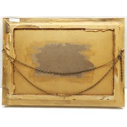 Giuseppe Giardiello (Italian 1877-1920): Girl with Goats on a Rocky Coast, oil on board signed 33cm x 51cm