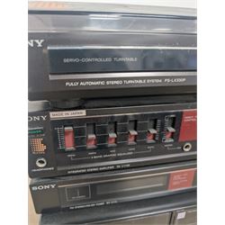 Sony HiFi system, comprising PS-LX330P Turntable, CDP-30 CD Player, TA-V11W Amplifier, ST-V11L FM-AM Tuner, TC-V11W Cassette Player and a pair of SS-V11 16cm 2Way Woofer Speakers