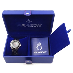  Aragon AO64 automatic professional stainless steel wristwatch Japan movement with box and papers  