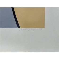 Patrick Caulfield (British 1936-2005): 'Thus, she would come, escaped, half-dead to my door’, no.11 from 'Some Poems of Jules Laforgue' Edition C, screenprint signed and numbered 57/100 in pencil pub. 1973, 41cm x 36cm with full margins