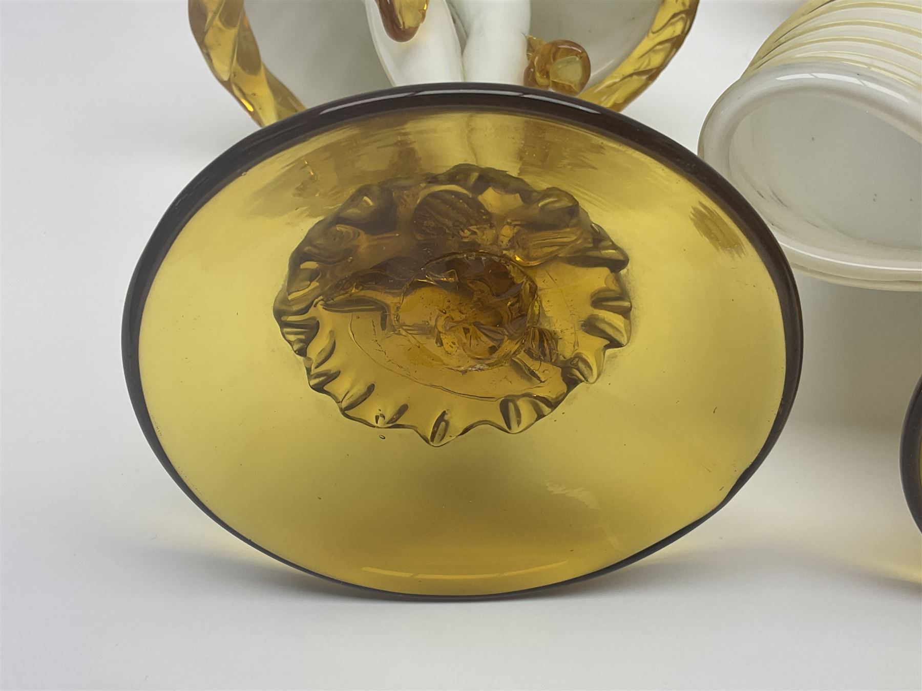 Pair of murano glass figures of Courtesans, H37cm