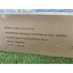 Mendoza patented no tool gazebo, black frame, light grey fabric - THIS LOT IS TO BE COLLECTED BY APPOINTMENT FROM DUGGLEBY STORAGE, GREAT HILL, EASTFIELD, SCARBOROUGH, YO11 3TX