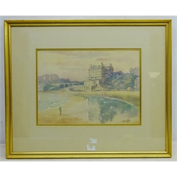  'Scarborough South Bay in January', watercolour signed by Alfred Gill (British 1897-1981), titled verso 23cm x 32cm  Notes: Gill was a protof Sir Henry Rushbury (1889-1968) he exhibited at the Royal Academy and the Paris Salon, and was President of  