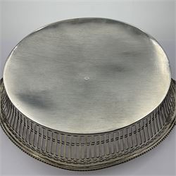 Early 20th century Dutch silver basket, of oval form with pierced sides, beaded rim, and twin handles, marked with Lion Passant for 2nd standard purity and date letter for 1910, other marks worn and indistinct, including handles H8.5cm L25.5cm