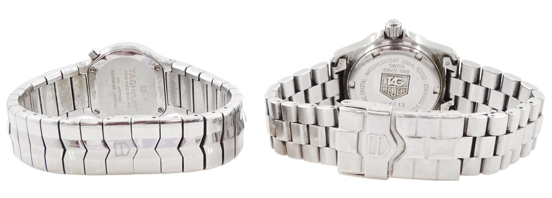 TAG Heuer Alter Ego ladies stainless steel quartz wristwatch, Ref. WP1411 and one other Tag Heuer ladies stainless steel quartz wristwatch, Ref WK1313, both on integrated stainless steel bracelets