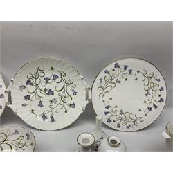 Large collection of Spode Campanula pattern ceramics, to include two cake plates, candle stick, vases bowls, planter, covered bon bon dish etc, many with boxes 