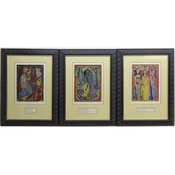 Edward Harris Wolfe (South African 1897-1981): 'Song of Songs', set of 12 limited edition offset lithographs on aluminium lined paper in four colours, each signed and numbered 228/250 in pencil on the mount 36cm x 26cm (image size) framed with original text 