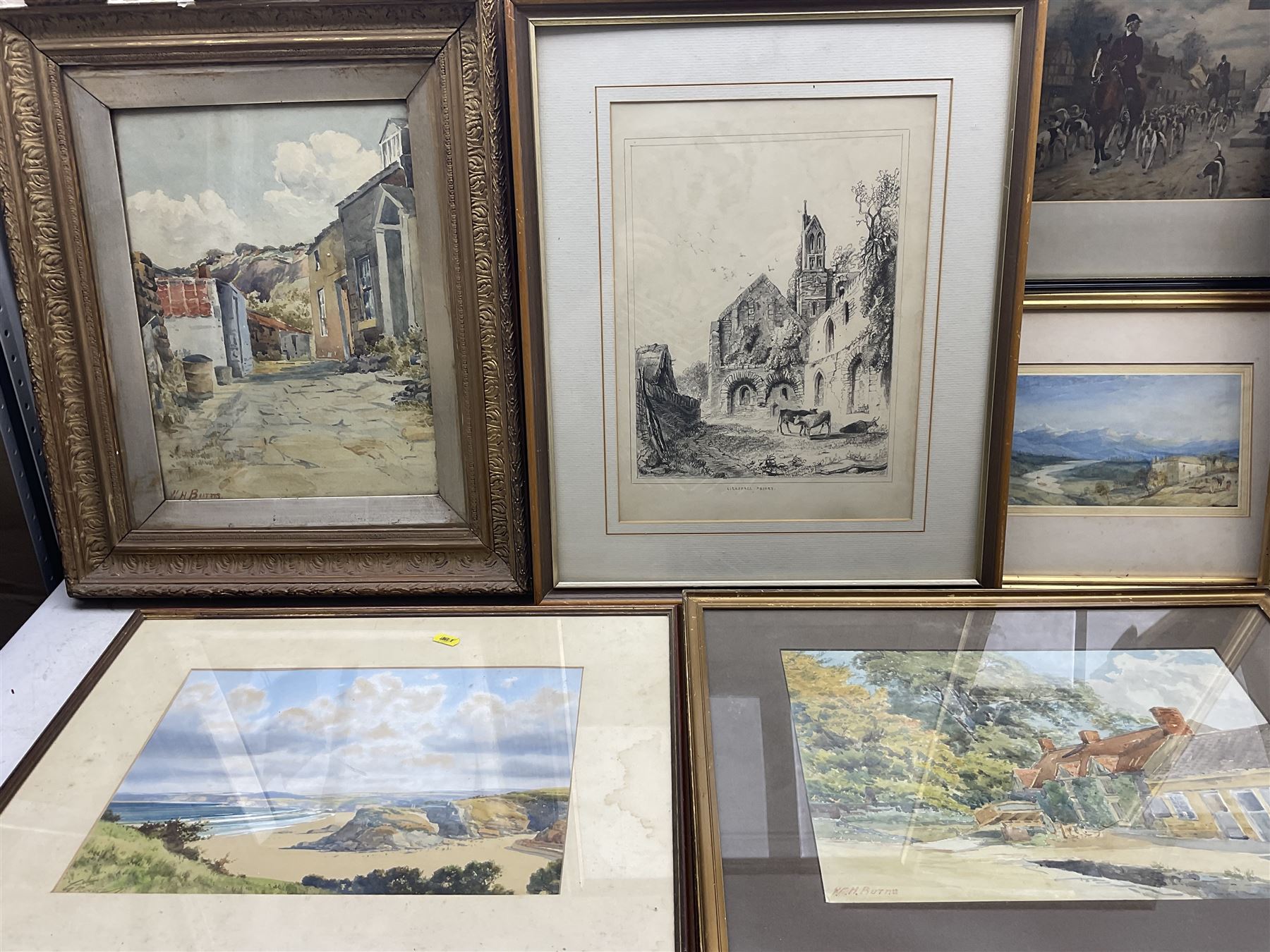 Collection of original watercolours to include George Trevor, H R Wilkinson, J Tucker and W H Burns with some other prints (qty)