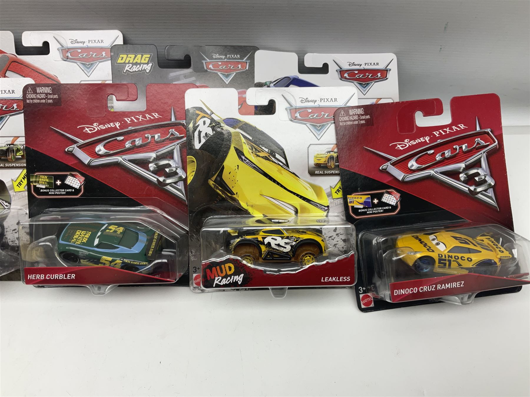 Disney Pixar Cars thirty four Mattel carded die cast models all in unopened blister packs 34 Toys Models