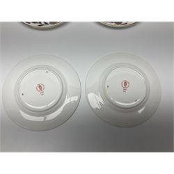 Royal Crown Derby Asian Rose pattern, tea set for four, comprising teacups, saucers and dessert plates (12)