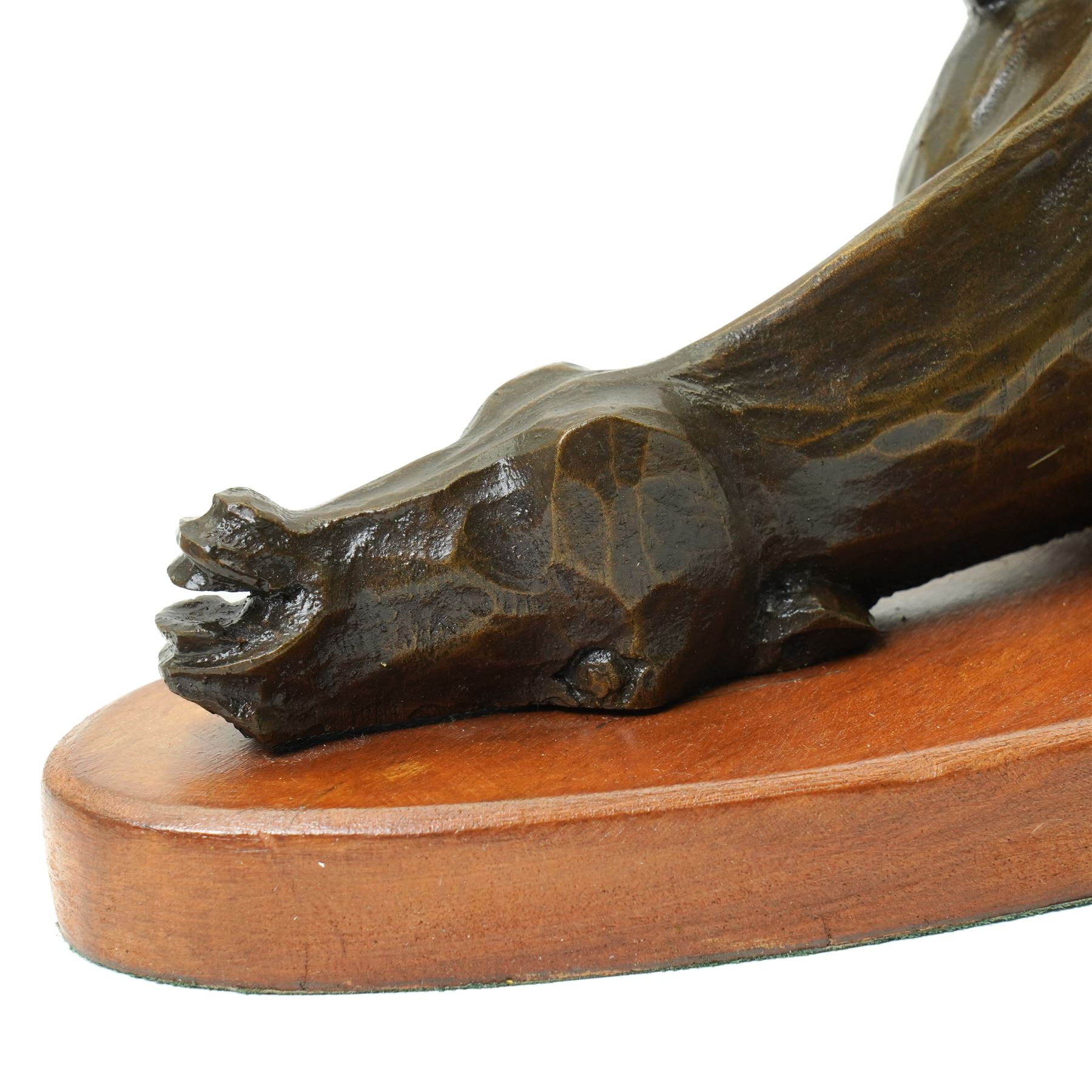 Robert Campbell figure 'Rolling Horse', limited edition no. 2/25, on wooden plinth, with certificate, L39cm