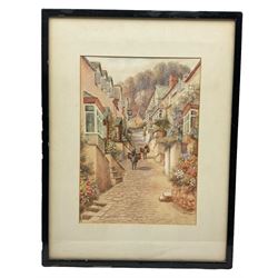 Thomas Herbert Victor (AKA W Sands) (British 1894-1980): 'Clovelly', watercolour signed with pseudonym and titled 34cm x 24cm