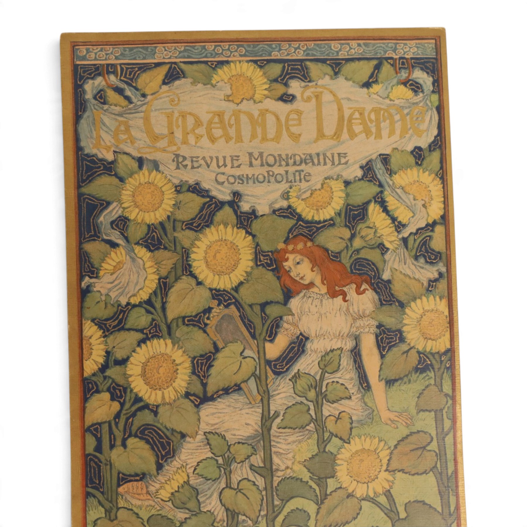 Eugène Grasset (Swiss 1845-1917): 'La Grande Dame', colour lithograph with gold ink and embossing, published c1893, 27cm x 18cm (unframed)
