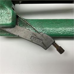 RCBS single station loading press with shell holder and powder funnel; and boxed Lee Powder Measure Kit