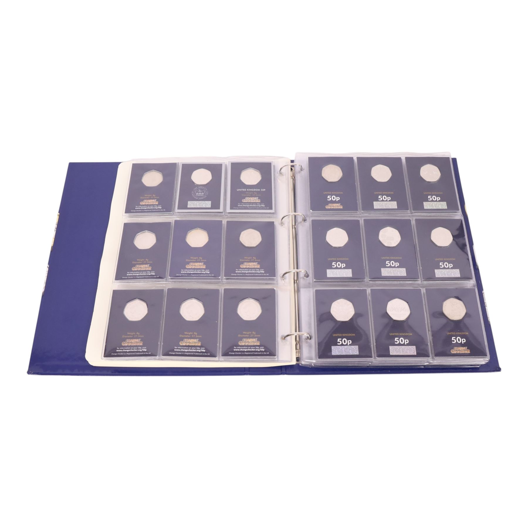 Queen Elizabeth II commemorative coins, mainly fifty pence coins, including BUNC and SYO examples, Westminster coin collections, DateStamp boxed set, etc, housed in ChangeChecker album and loose