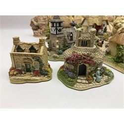 Thirty three Lilliput Lane models from the British collection and paint your own Children's Plaques, to include I am a little teapot, Gnome improvements, Dennis the Dragon, Bill and Ben, The Bobbins etc, some with boxes and deeds 