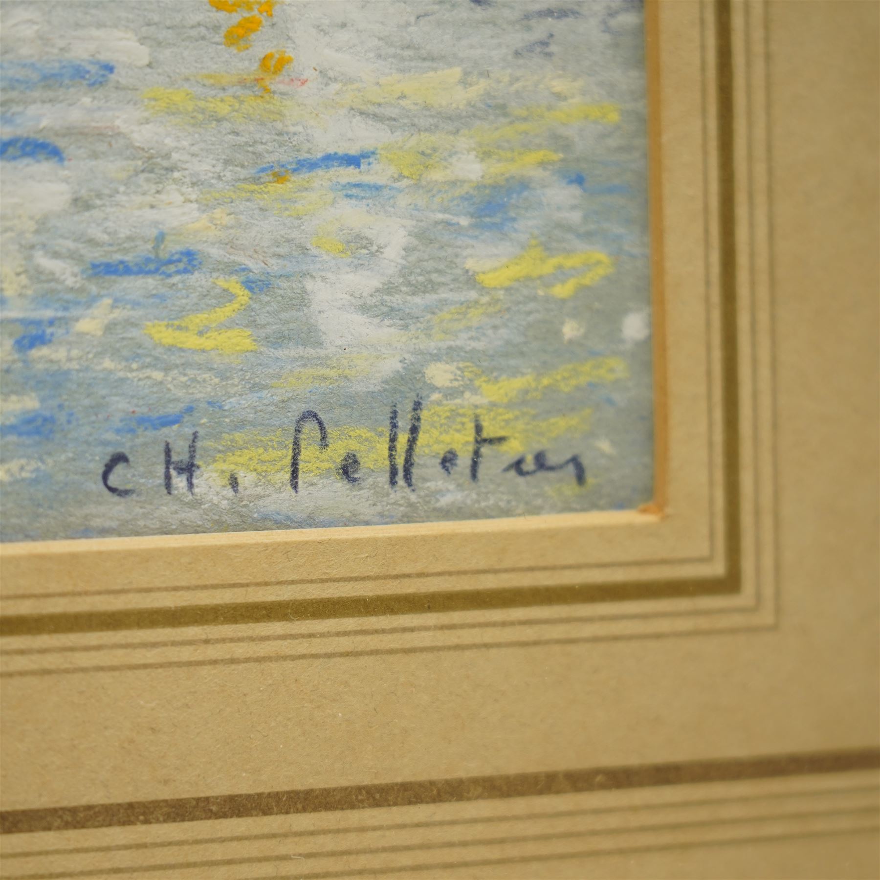 Charles Pelletier (British 1922-2005): Venice Grand Canal, pastel signed 13cm x 28cm