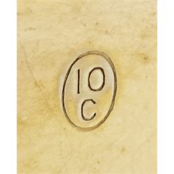 Early 20th century 10ct gold full hunter keyless lever 'Ensign' pocket watch by American Watch Company, Waltham, No. 11213034, white enamel with Roman numerals and subsidiary seconds dial, case makers mark AL stamped 10C, later hallmarked 9ct by Sheffield Assay Office, 2015