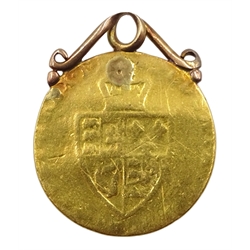George III gold half spade guinea, with soldered gold mount