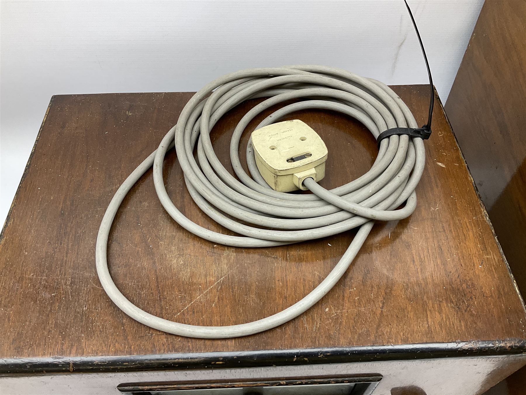 Mid 20th century Bush walnut TV 53 cased television receiver, together with a wood cased radio