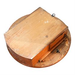 English-Large early 20th century 8-day fusee wall clock, 17 inch painted dial inscribed 