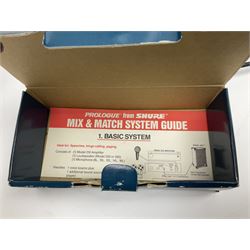 Shure SM58 Dynamic microphone; in original bag with paperwork; Shure Prologue 10H-LC Dynamic microphone; boxed; each with cable and tubular chrome adjustable stand (4)