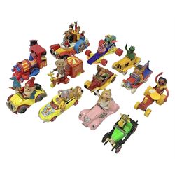 Corgi/Dinky - twelve unboxed and playworn TV/Film related die-cast models including Popeye Paddle Wagon; Dick Dastardly; Magic Roundabout; Muppets; Basil Brush; and Noddy (12)