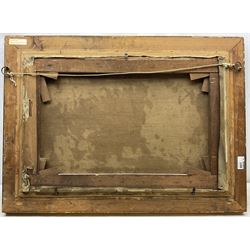 Scottish School (19th/20th century): The Emigrants, likely a view of the Highland Clearances, oil on canvas, possible remains of a signature l.r. 40cm x 60cm