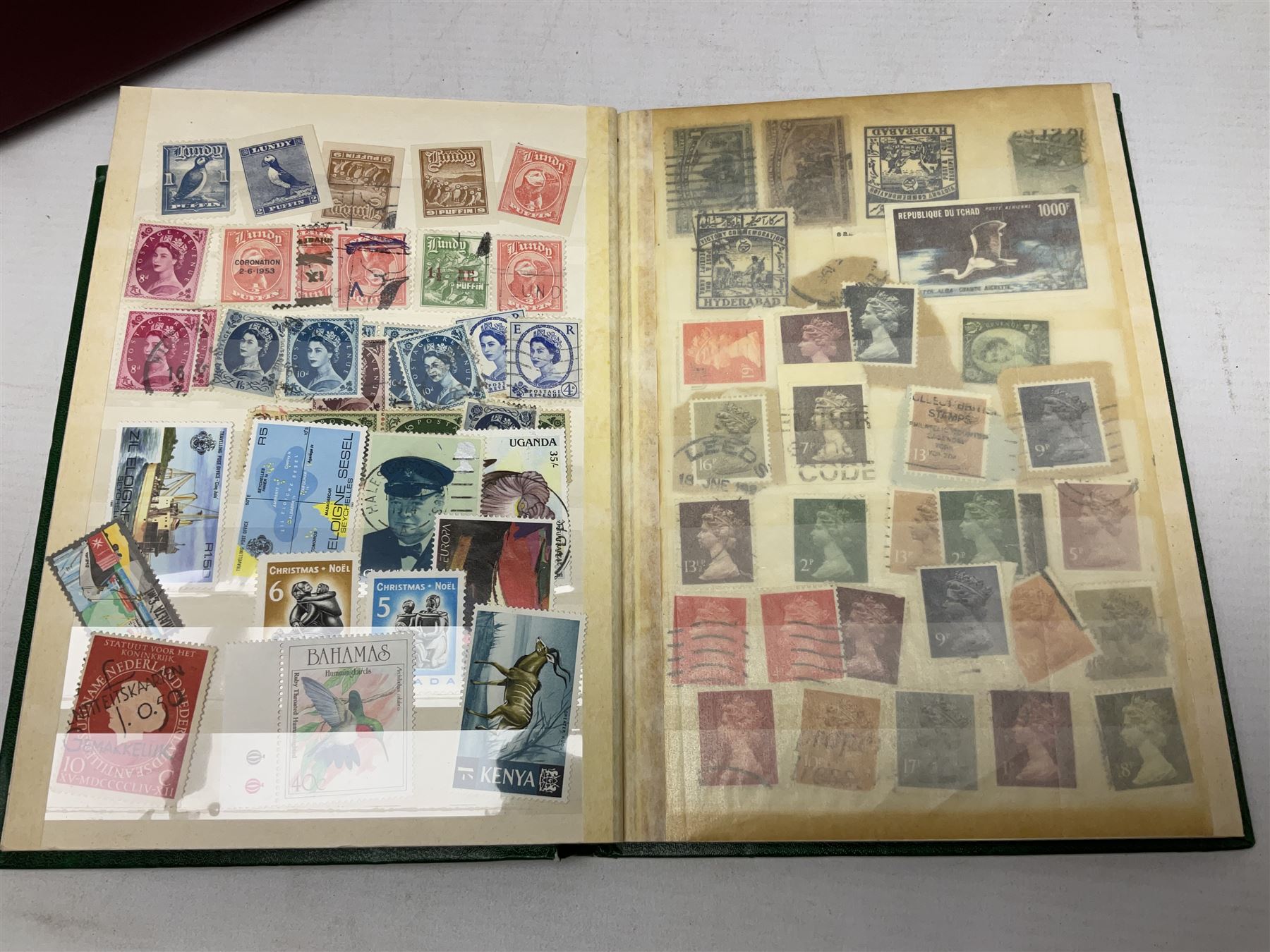 Various Royal Mail PHQ cards, first day covers, World stamps including Poland, Uruguay, Pakistan etc, housed in sixteen albums / folders, in one box