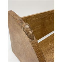 'Mouseman' oak book trough with carved mouse signature, by Robert Thompson of Kilburn